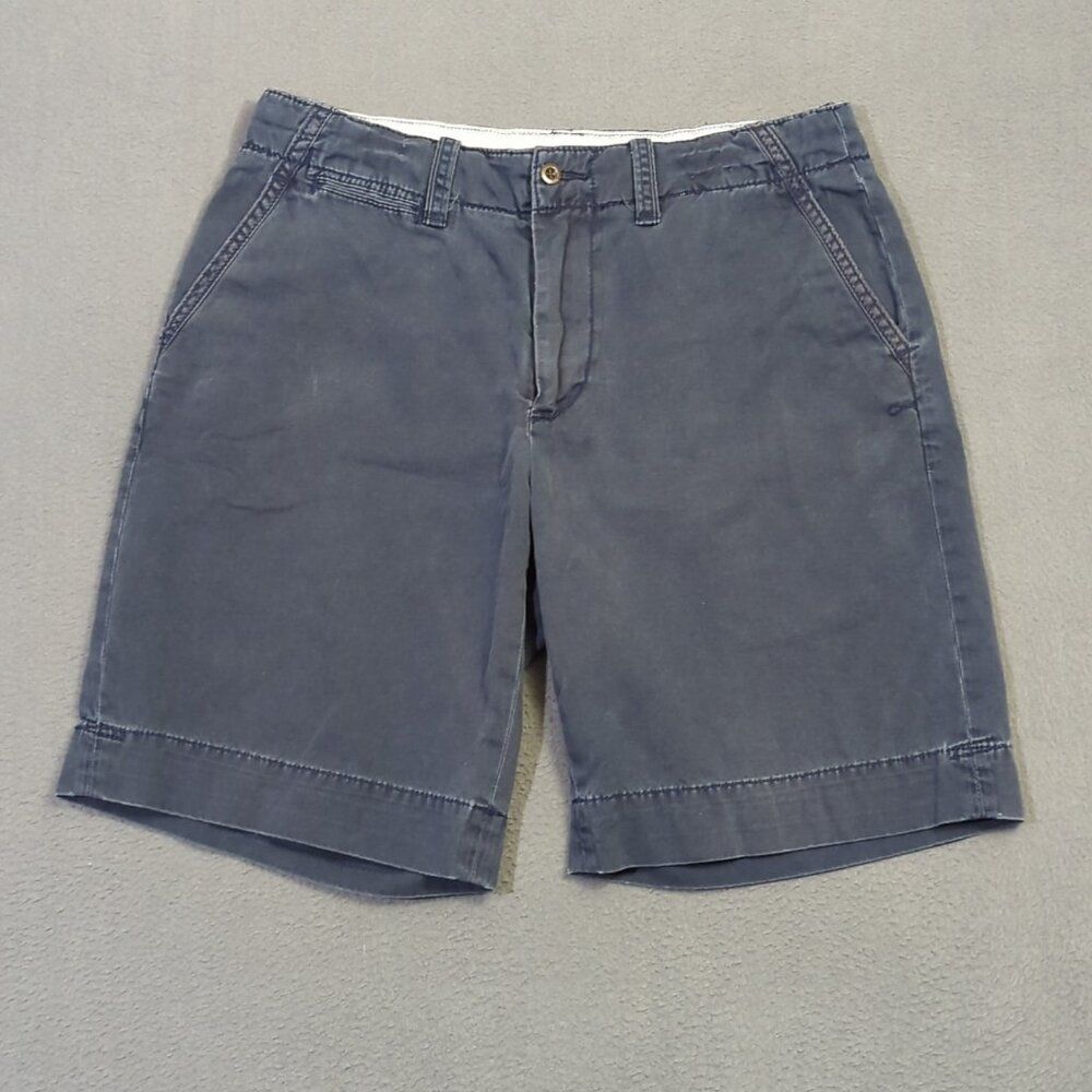 Polo Ralph Lauren Shorts Men's 33 Blue Cotton Flat Front Drawstrings